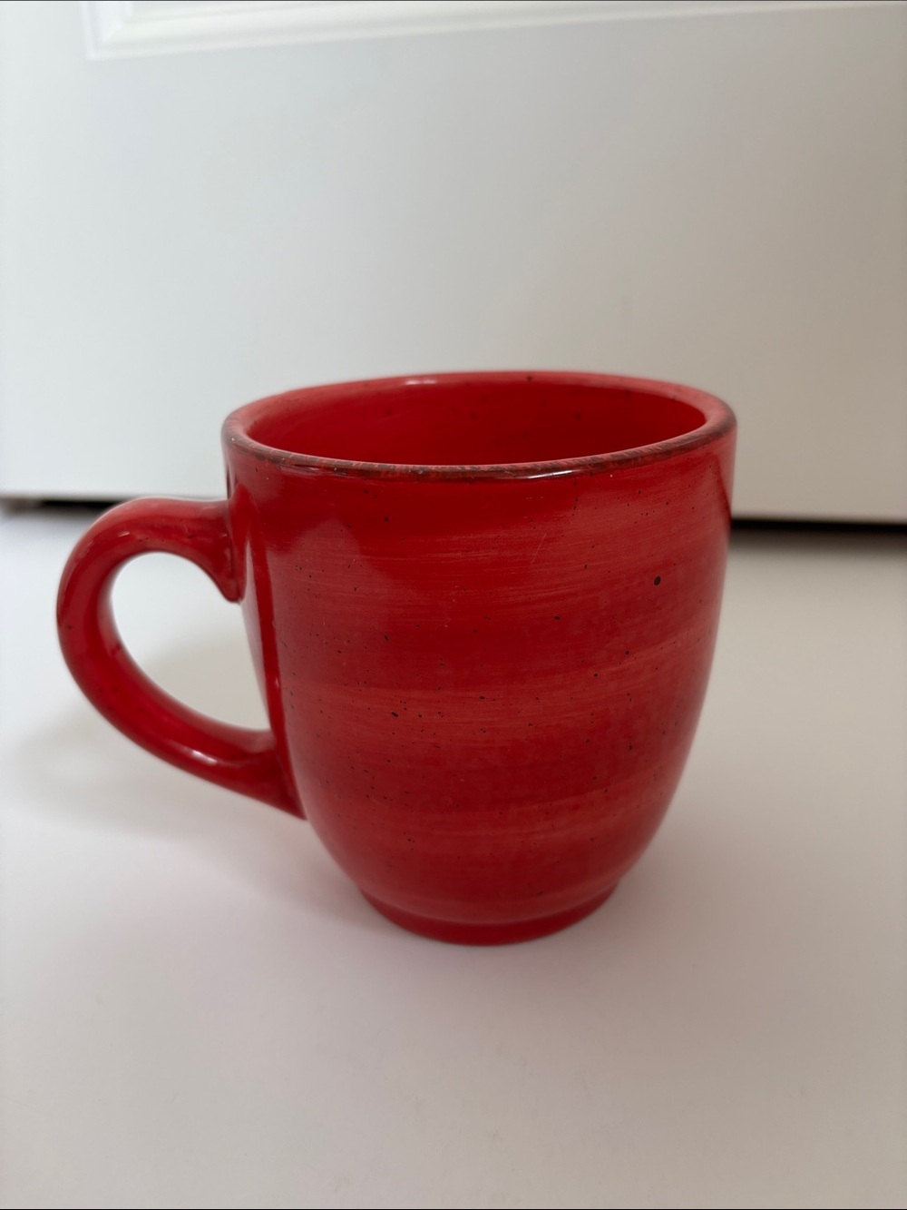 Rare Hausenware Red Twist Hand Painted 18oz Ceramic Swirl Coffee Tea Mug